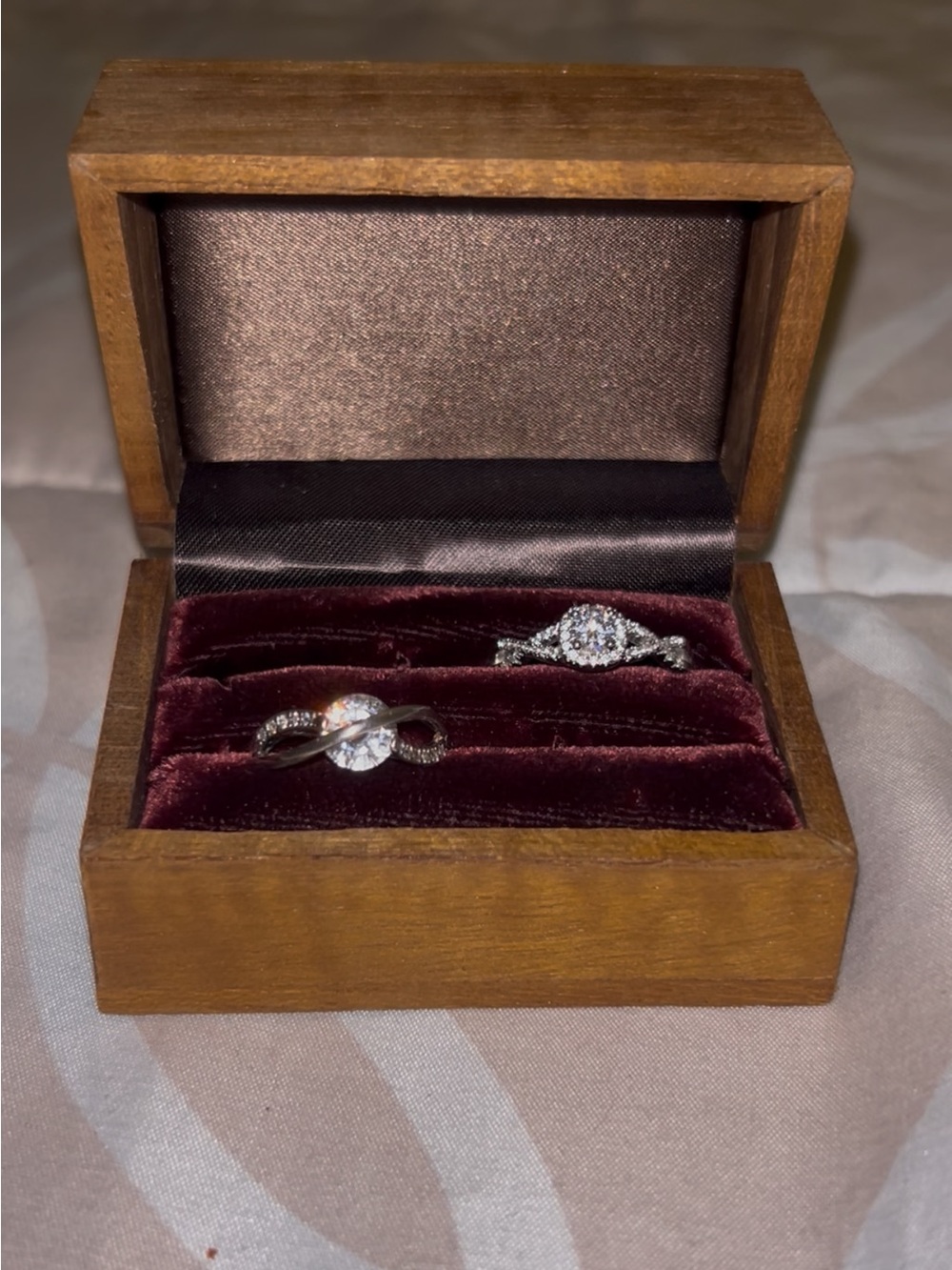 Vintage wooden jewelry box